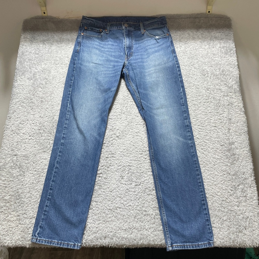Levis 511 Slim Fit Mens Jeans 33x32 Blue Medium Wash Denim WaterLess 511-4700